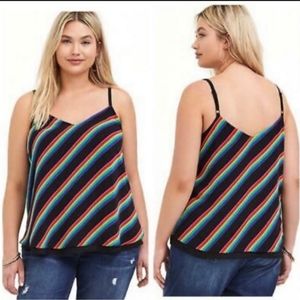 Torrid Sophie Rainbow Chiffon Layer Swing Tank Size 1 Women's
